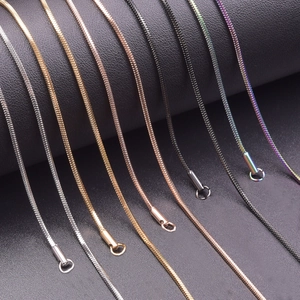 18K Gold Plated Stainless Steel Snake Chain Necklace Smooth Thin Metal Choker For Women Men Unisex Minimalist Daily Jewelry