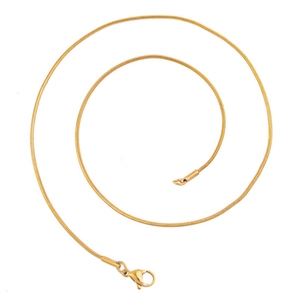 18k gold plated 1.2mm stainless steel snake chain necklace with lobster clasp closure
