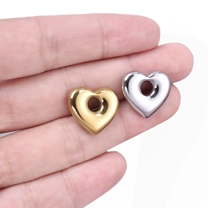 Pendentif cœur évidé en acier inoxydable 304 minimaliste en or et argent