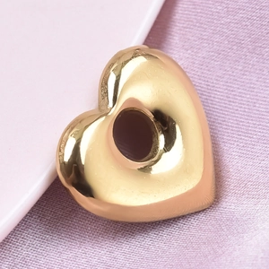 Perle en forme de cœur en acier inoxydable 304 doré poli pour création bijoux