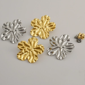 Orecchini a fiore in acciaio inossidabile 304 stile francese in oro e argento