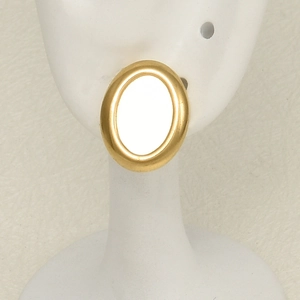 Orecchini a perno ovali minimalisti in acciaio inossidabile placcati in oro 18 carati