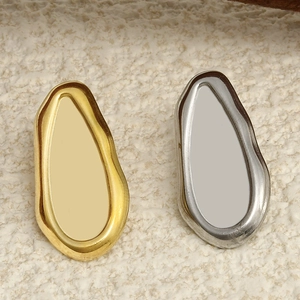 Minimalist irregular 304 stainless steel stud earrings in gold and silver finishes