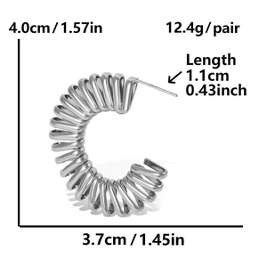Tableau détaillé des tailles pour boucles d'oreilles spirale en acier 304