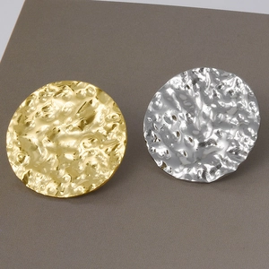 Vintage oval 304 stainless steel earrings with irregular hammered texture in gold and silver