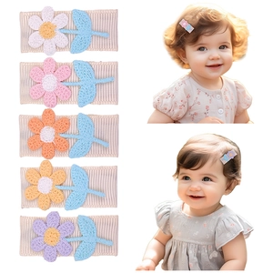 Handgefertigte Kinder Quadratische Haarklammern Set Stoff Stickerei Blumen Haarnadeln Süße Band Bedeckte Barrettes Für Mädchen