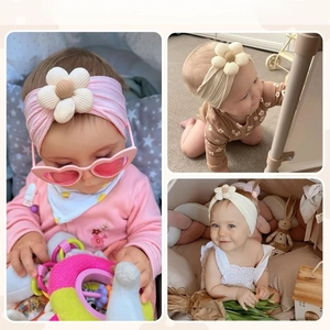Bandeau élastique pour bébé avec grande fleur à 6 pétales pour photos de nouveau-né
