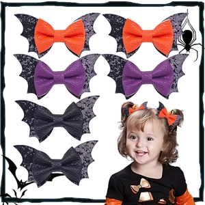Barrettes à Cheveux Nœud Ailes de Chauve-Souris Halloween pour Enfants Filles Accessoires de Fête Décoration