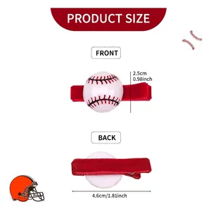 Pinza de pelo de béisbol para niñas con medidas de bola de 2,5 cm y horquilla de 4,6 cm