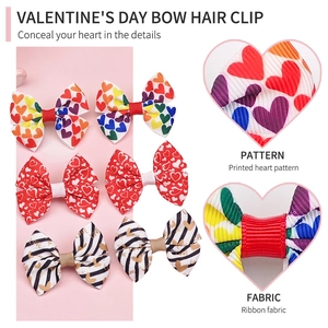 Set di mini fiocchi per capelli con stampa leopardata e motivi a cuore per bambini