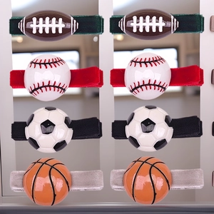 Pinzas para el Cabello de Tema Deportivo para Niños Fútbol Baloncesto Béisbol Fútbol Americano Forradas de Terciopelo Accesorios para Niñas Super Bowl