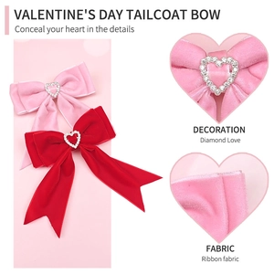 Barrettes à cheveux en velours avec strass en cœur pour filles, accessoires rouges et roses