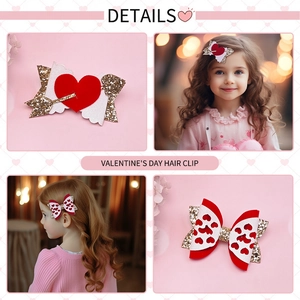 Set mollette San Valentino per bambini con fiocco a cuore e freccia di Cupido