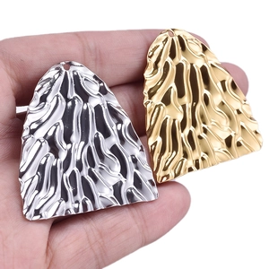 Französischer Stil 304 Edelstahl unregelmäßige faltige Schildanhänger in Gold und Silber