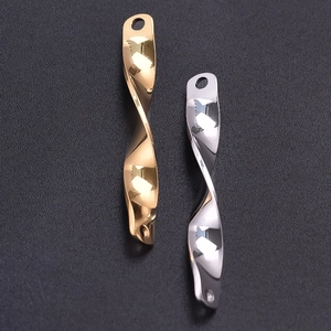 Minimalist 304 stainless steel twisted bar pendants in gold and silver finish