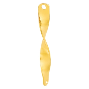 Minimalist twisted gold vertical bar pendant in 304 stainless steel for necklaces
