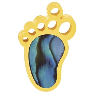 304 stainless steel paw pendant with gold plating and colorful abalone shell inlay