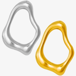Polished 304 stainless steel irregular geometric pendant in gold and silver finishes