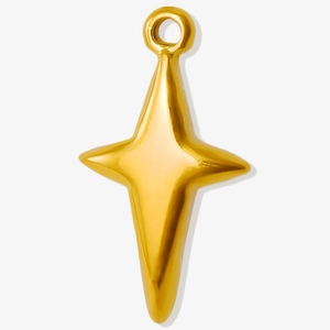 Polished 304 stainless steel star pendant with gold finish for DIY jewelry necklaces