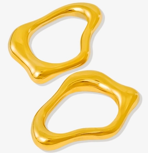 Detail of 304 stainless steel golden irregular geometric charms with polished surface