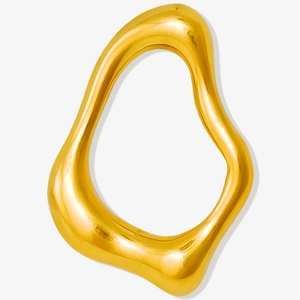 Polished gold irregular geometric pendant made of high-quality 304 stainless steel material