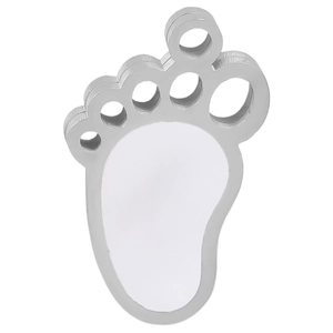 Detailed view of paw-shaped stainless steel pendant with white area for custom engraving