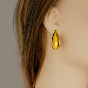 Orecchini a goccia in acciaio inossidabile 304 dorato dal design minimalista chic