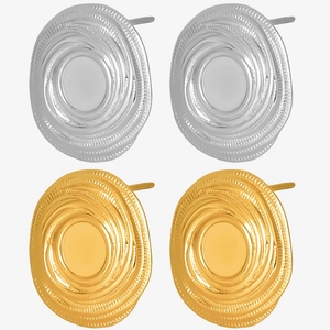 Orecchini a Bottone Tondi a Spirale Vortex in Acciaio Inossidabile 304 Placcati Oro 18K Minimalisti Gioielli Geometrici