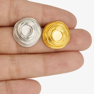 Orecchini a perno tondi minimalisti in acciaio inossidabile 304 oro e argento