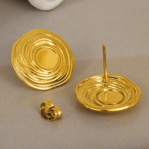 Orecchini a perno minimalisti in acciaio inossidabile 304 con motivo a spirale oro
