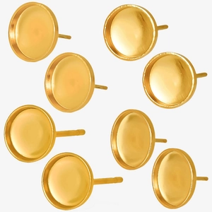 304 Edelstahl Runde Ohrstecker Für Damen DIY Schmuckherstellung Lünette Tablett Minimalistische Kalte Stil Ohrringe Basis Zubehör