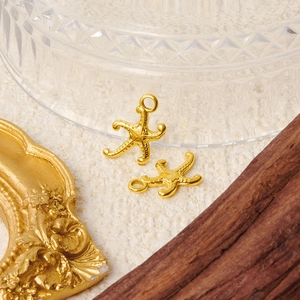 304 stainless steel golden starfish pendant charm for DIY jewelry making and necklaces