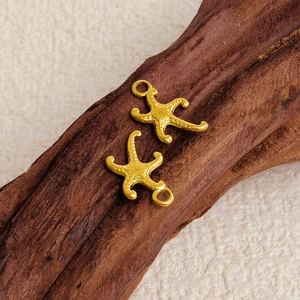 Golden 304 stainless steel starfish pendants with textured finish for DIY jewelry making