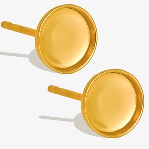 Minimalistischer 18k vergoldeter Edelstahl-Ohrstecker-Rohling für DIY Schmuckherstellung