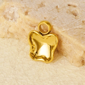 Pendentif papillon en acier inoxydable 304 poli avec une finition dorée miroir