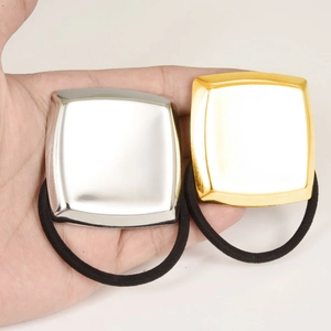 Minimalist geometric 304 stainless steel ponytail hair ties in gold and silver finish