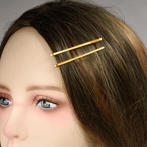 Minimalistisches Set aus 18K vergoldeten Edelstahl-Haarklammern für Damen Frisuren