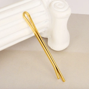 Minimalistische 18K vergoldete 304 Edelstahl U-Form Haarklammer für DIY Haarstyling