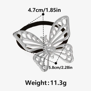 Détail de l'élastique papillon en acier inoxydable 304 avec dimensions 5,8cm par 4,7cm