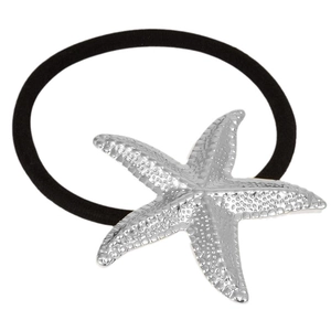 Élastique à cheveux étoile de mer en acier inoxydable 304 avec pendentif texturé