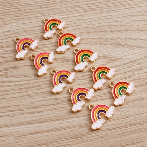 Cartoon Rainbow Clouds Alloy Enamel Pendants DIY Jewelry Making Accessories For Necklace Bracelet Keychain Multi Color