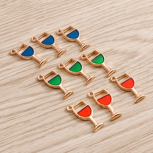 Wine Glass Alloy Enamel Charms Goblet Pendants For DIY Jewelry Making Fashion Accessories Necklaces Bracelets Earring Charms