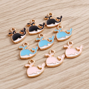 Pendentifs baleine en émail coloré pour la fabrication de colliers et bijoux DIY