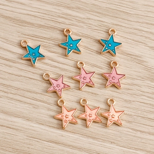 Colorful pentagram star pendants in gold alloy for DIY jewelry necklace making