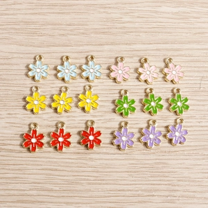 Breloques en Forme de Fleur en Alliage Doux Pendentifs en Émail Coloré pour la Fabrication de Bijoux DIY Colliers Bracelets Accessoires de Sac