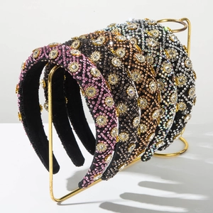 Serre-tête Rembourré de Luxe Baroque avec Strass pour Femmes Style Palais Vintage Design de Fleurs Mariage Accessoires Cheveux