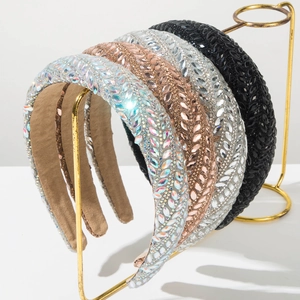 Luxuriöses Barock Gepolstertes Breites Haarband Für Damen Strass Kristall Haarreif Party Hochzeit Mode Haarschmuck