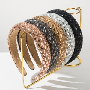 Vintage Baroque Padded Wide Headband For Women Sparkling Diamond-Shaped Rhinestone Hair Hoop Luxury Party Hair Accessories