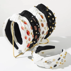 Geknotetes Breites Stirnband Mit Strass Und American Football Anhängern Sportlicher Stoff Haarschmuck Für Damen Schmuck