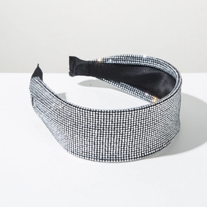 Sparkling silver rhinestone padded headband for women with elegant luxury fashion style